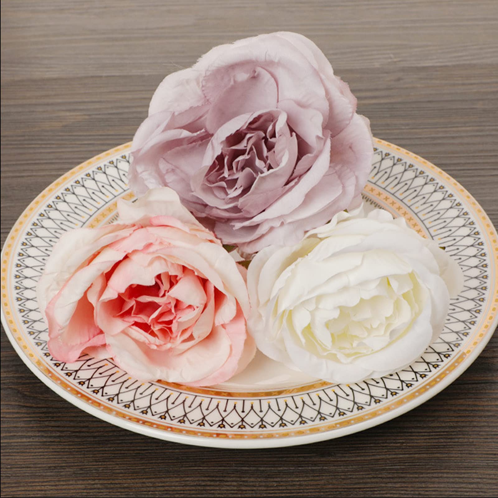 Handmade Silk Rose Napkin Rings Set of 4 - Pearl Decor Floral Napkin Holders for Wedding, Valentine's Day, Banquet, Christmas & Birthday Party - Elegant Table Setting for Romantic Dinners & Special Occasions