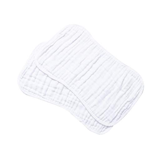 Healifty 2-Pack Soft Cotton Gauze Baby Burp Cloths - Absorbent Drool Bibs & Burp Towels for Newborns & Infants (White) | Perfect for Feeding, Spit-Up Protection & Gentle Skin Care