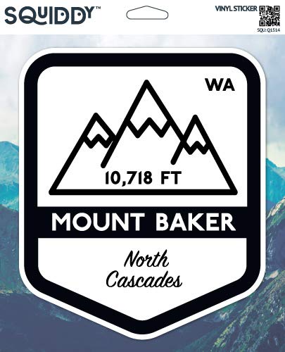 Squiddy Mount Baker Vinyl Sticker Decal - Waterproof, Durable Decals for Phone, Laptop, Water Bottle, Notebook, Skateboard (3 Inch) - Perfect for Personalizing Tech Gadgets & Outdoor Gear