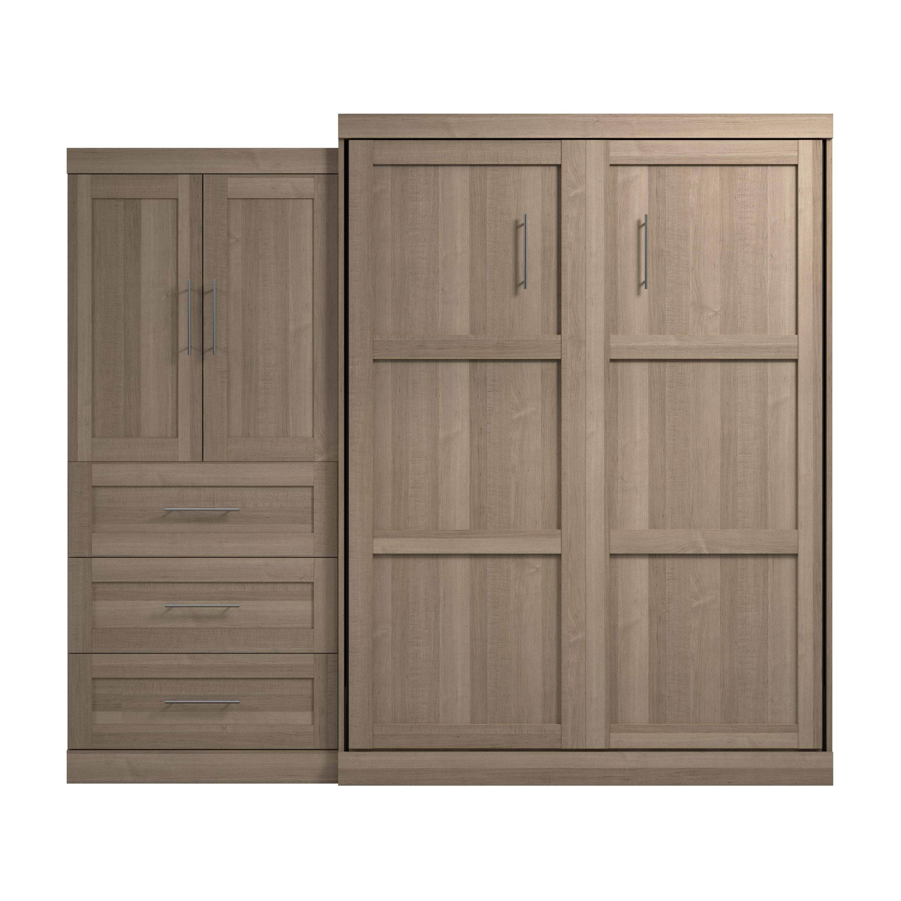 Pur Queen Murphy Wall Bed with Storage Drawers (101 Inch) - 4 Color Options | Space-Saving Wall Bed for Small Apartments, Guest Rooms & Home Offices
