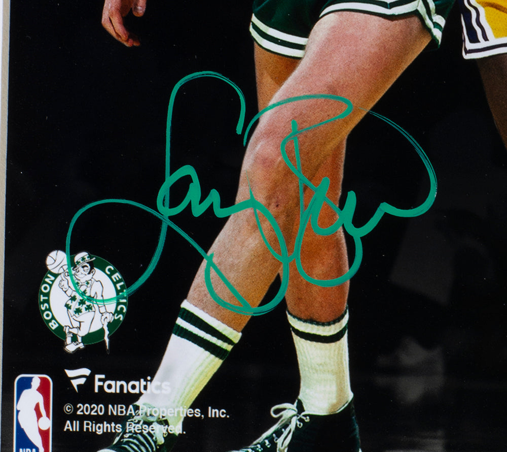 Larry Bird Autographed Framed 8x10 Photo - Boston Celtics vs Magic Johnson - JSA Certified - Perfect for Sports Memorabilia Collectors and Celtics Fans