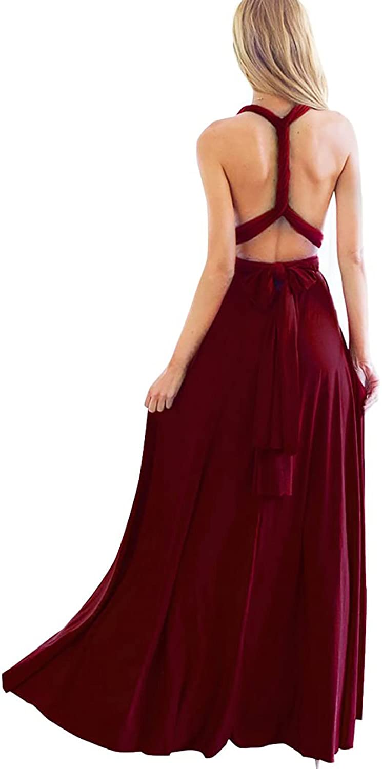 PERSUN Women's Convertible Multi-Way Wrap Maxi Dress - Long Elegant Grecian Style Party Gown for Weddings, Beach Vacations & Special Occasions