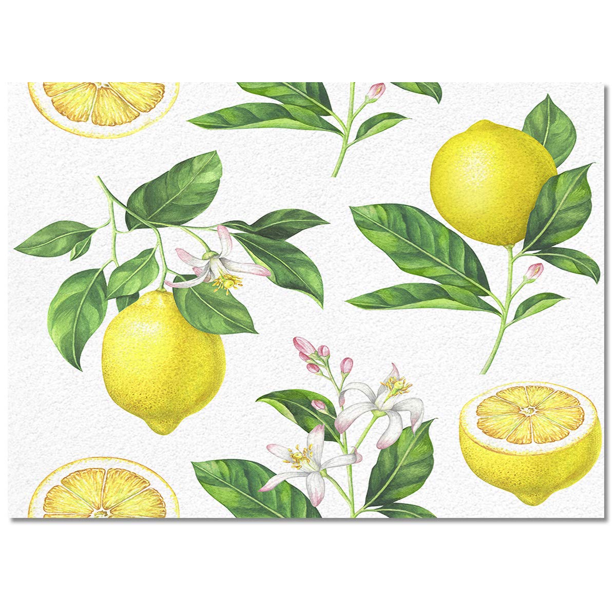 Nature Large Area Rugs 3' x 5' - Soft Throw Carpet Floor Cover for Nursery & Kids Room | Exotic Lemon Tree Branches Design Modern Kitchen Mat - Perfect for Living Room, Bedroom & Kitchen Decor