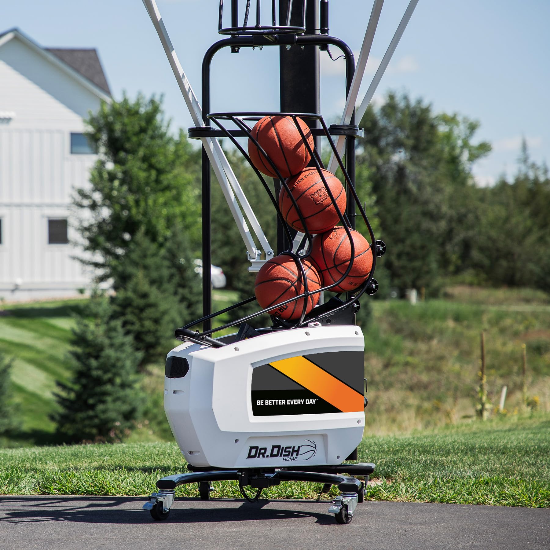 Dr. Dish Home Basketball Shooting Machine - Automatic Rebounder & Shot Trainer for Indoor/Outdoor Practice | Perfect for Driveway, Backyard & Gym Training