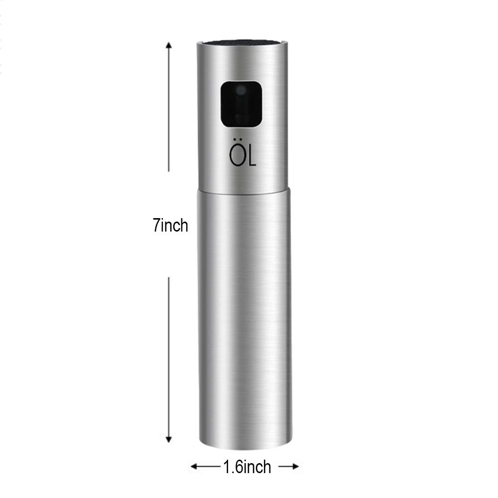 Stainless Steel Olive Oil Sprayer - Refillable Oil & Vinegar Mister for Cooking, Salad, Grilling, Roasting, Air Fryer & BBQ | Perfect for Healthy Cooking, Kitchen Use & Meal Prep