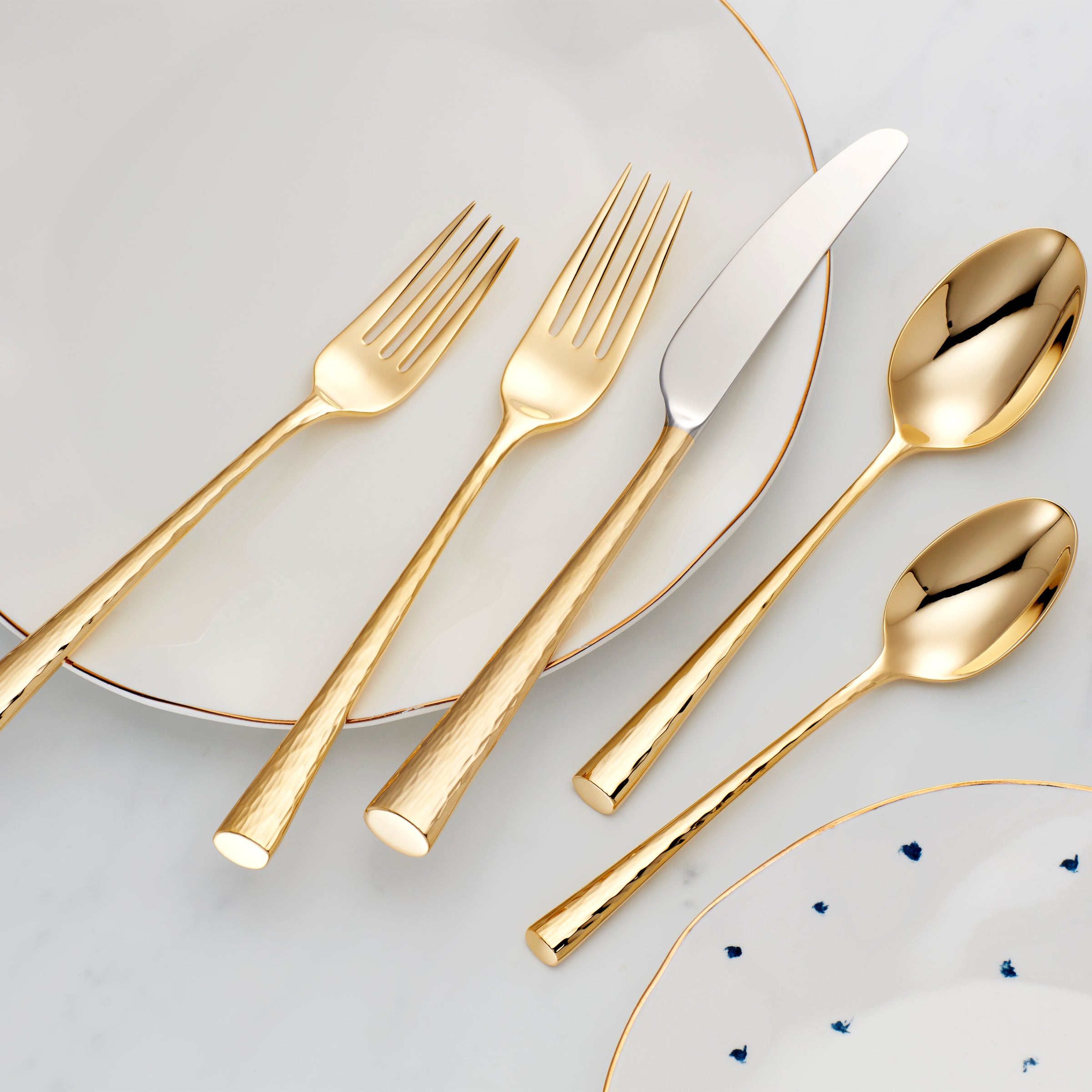 Imperial Caviar Gold 5-Piece Dinnerware Set - Elegant Fine Dining Tableware for Formal Occasions & Special Events