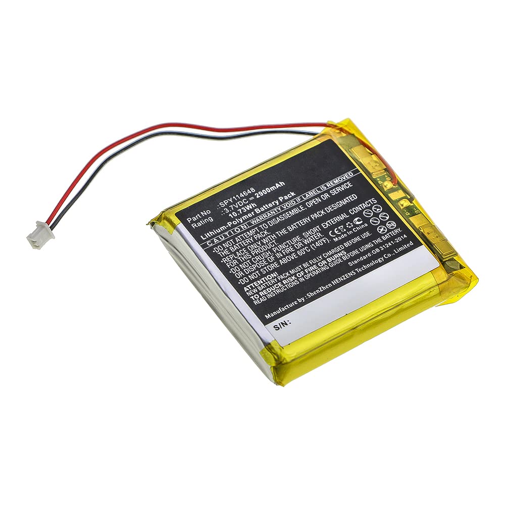 Synergy Digital Camera Battery 3.7V 2900mAh Li-Polymer Replacement for SPY114648 - Perfect for Travel, Photography & Outdoor Adventures