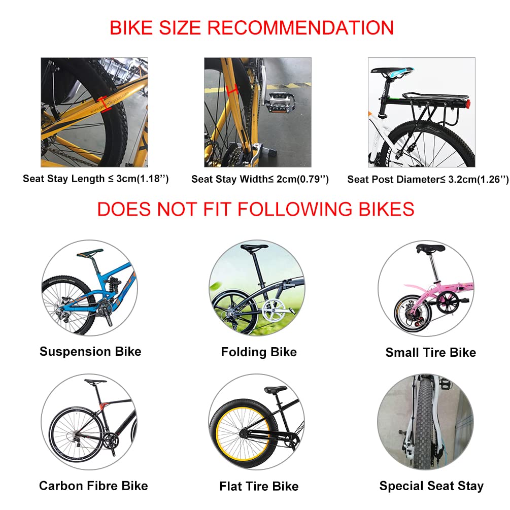 ROCKBROS Quick Release Rear Bike Cargo Rack - Heavy Duty 165lbs Capacity Mountain Bicycle Luggage Carrier for Commuting, Touring & Outdoor Adventures