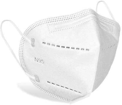 N95 White Disposable Face Mask with Ear Loops - 5-Layer Breathable & Water Resistant Protection (Pack of 100) - Perfect for Healthcare, Construction & Daily Commuting