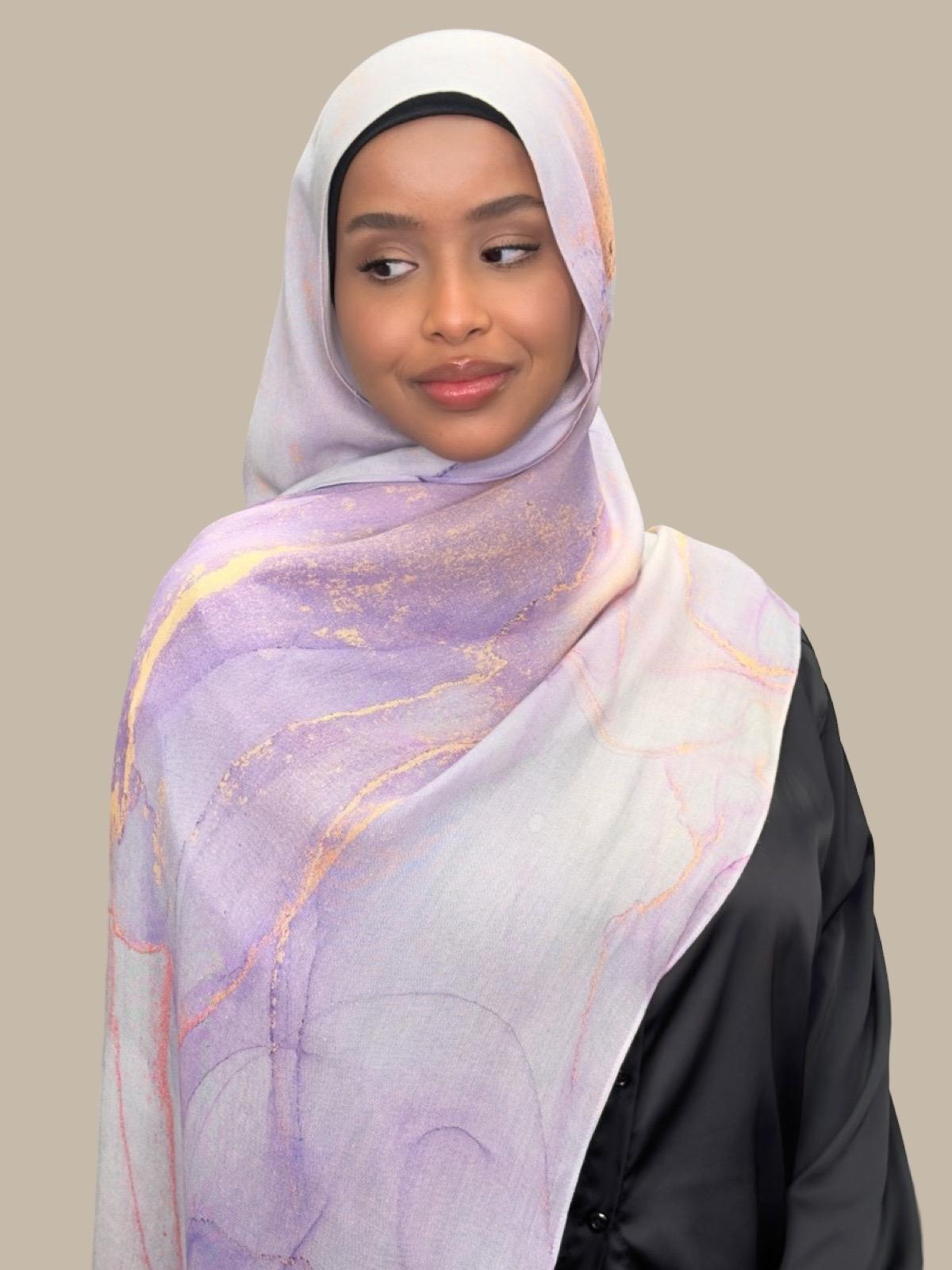 Lavanta Bay Print Modal Hijab - Soft, Breathable & Stylish Scarf for Muslim Women - Perfect for Daily Wear, Prayer & Special Occasions