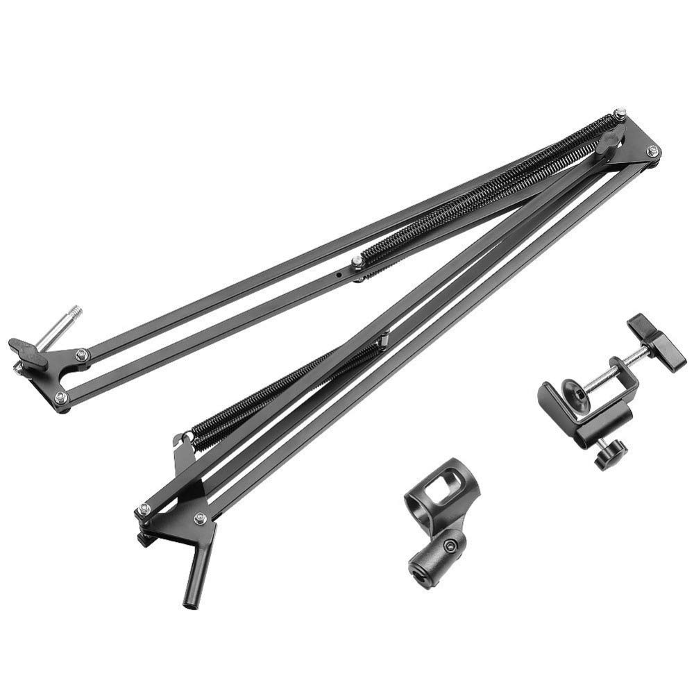 NAVOR Adjustable Microphone Stand Boom Arm with Suspension Scissor Mount - Professional Mic Stand Kit for Podcasting, Voice Over, Studio Recording & Live Streaming (Perfect for Home Studios, Radio Broadcasting & Music Production)