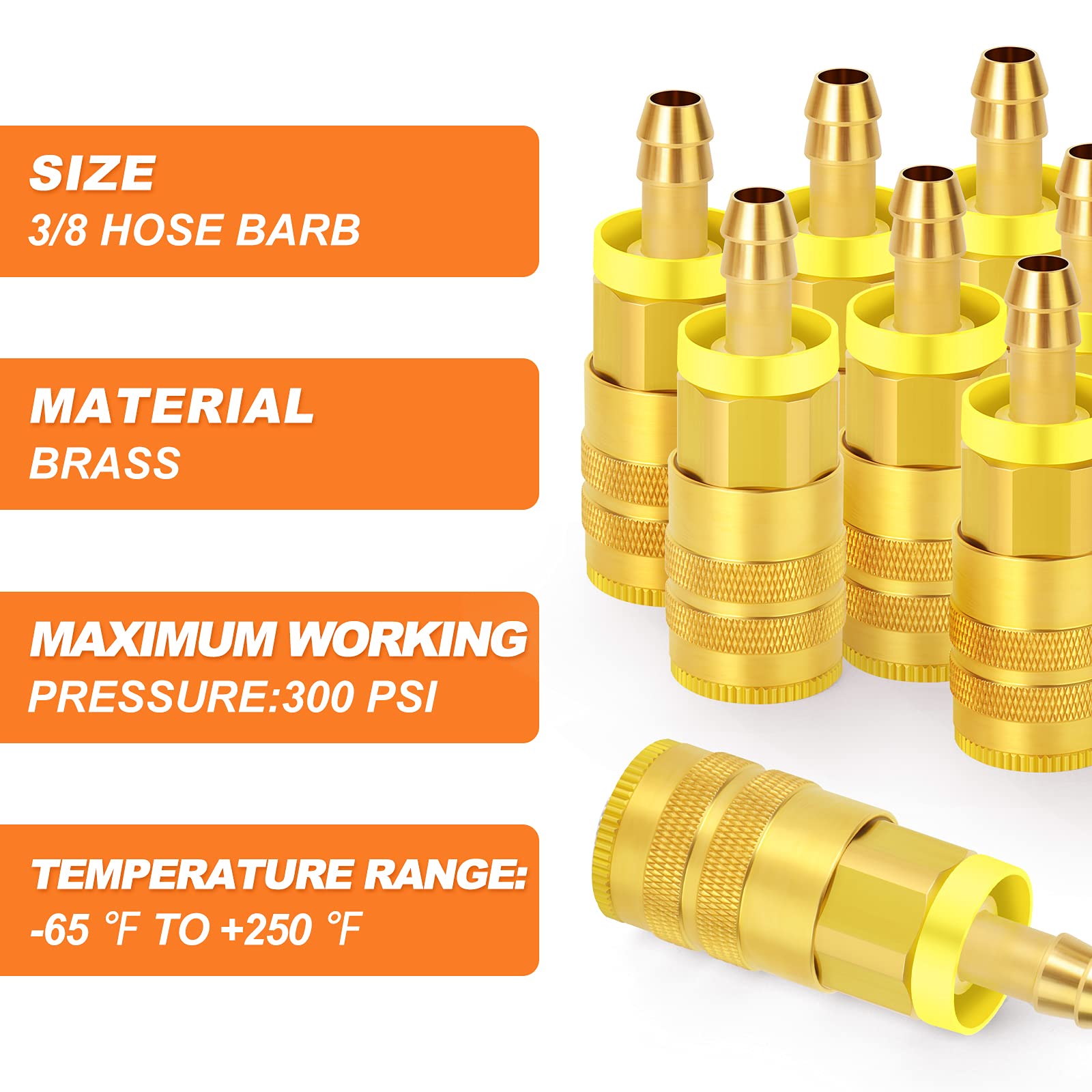 12-Piece Industrial Air Coupling Set with 3/8