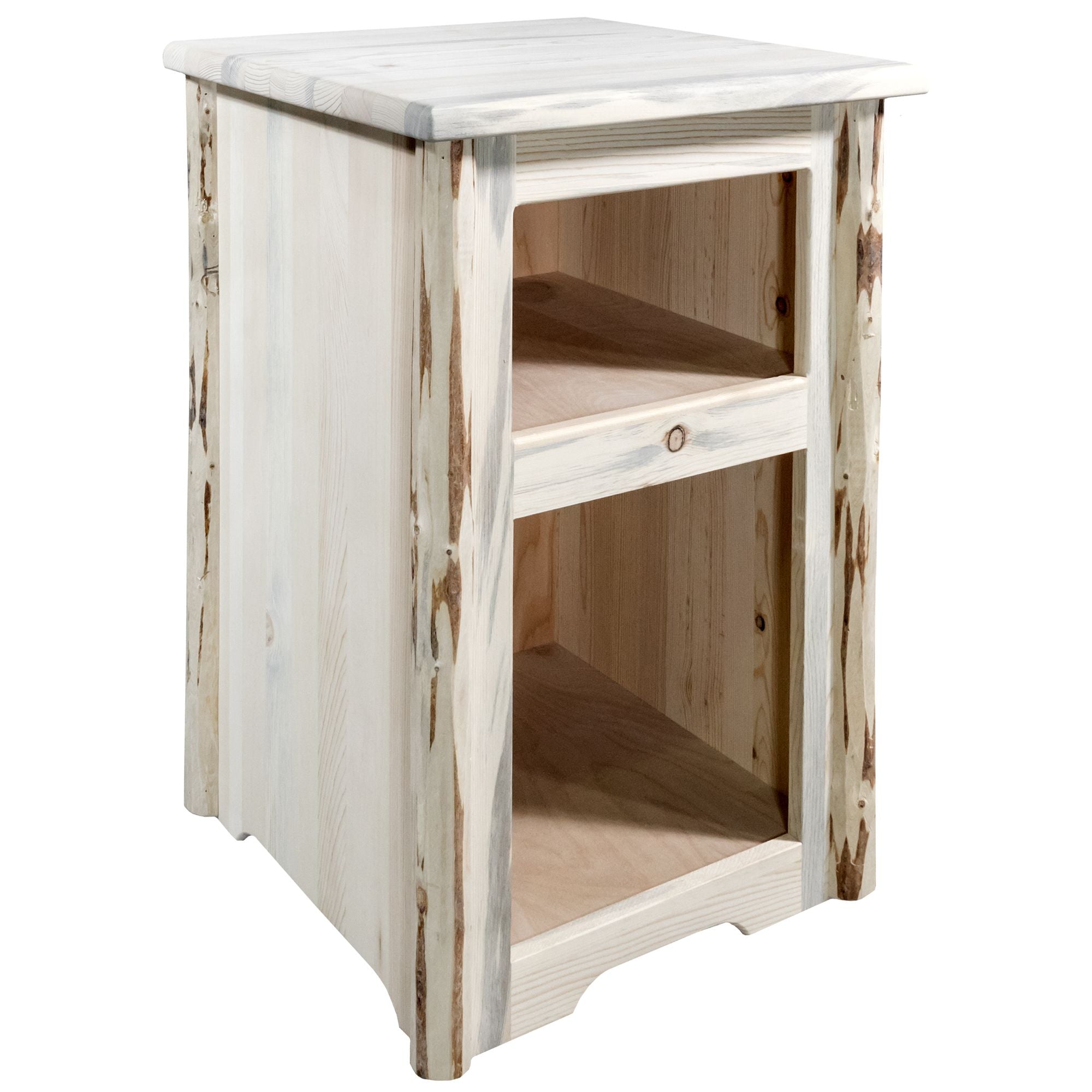 Rustic Montana End Table - Solid Wood Side Table for Living Room, Bedroom, or Office - Perfect for Coffee, Books, and Lamps