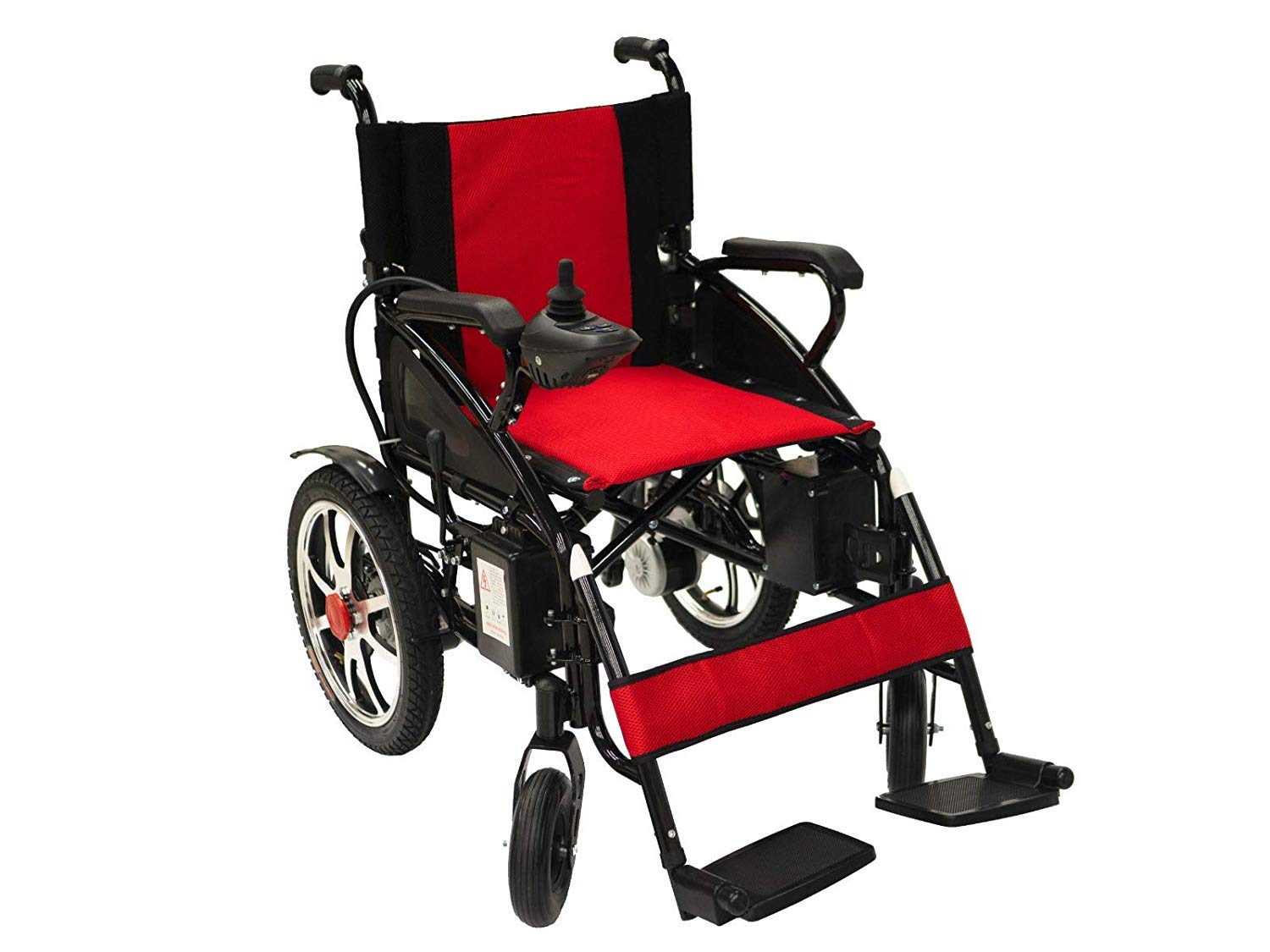 Lightweight Foldable Electric Wheelchair for Adults - Portable Mobility Scooter with Red Color - Ideal for Travel, Shopping & Indoor/Outdoor Use