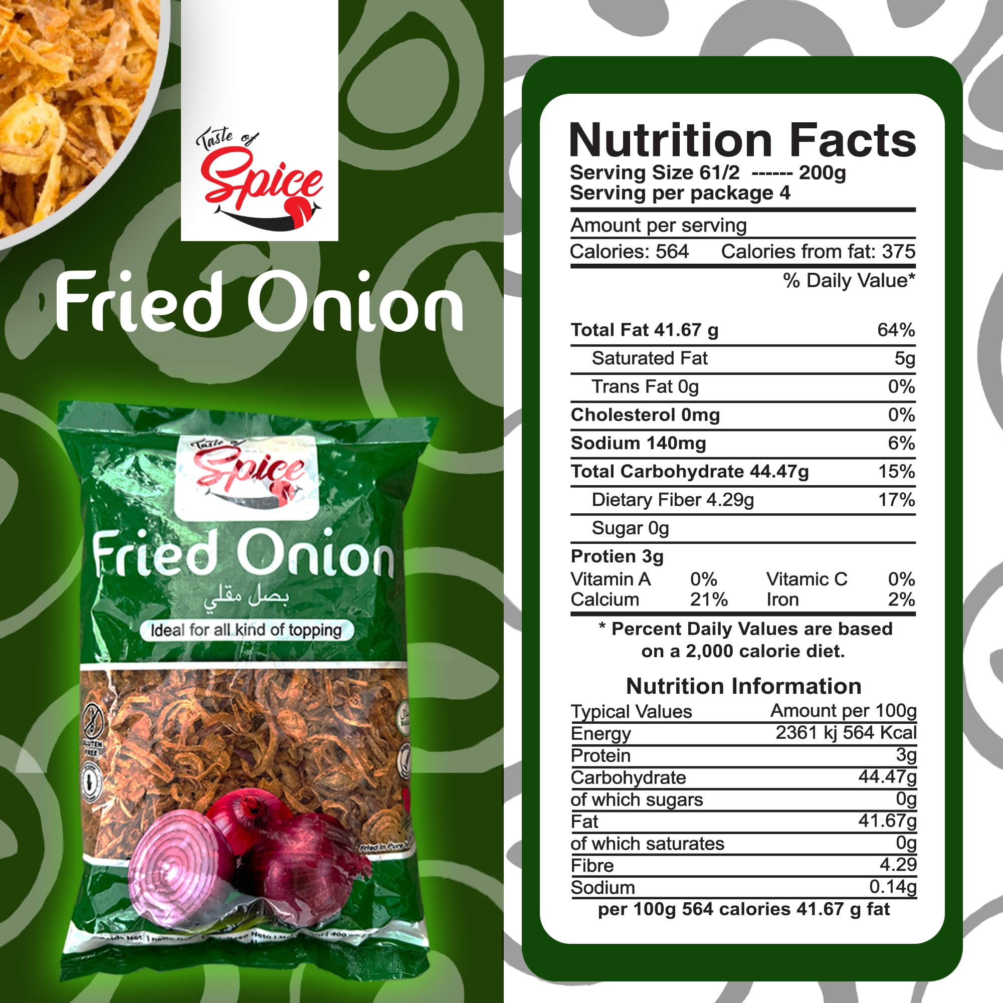 Original Crispy Fried Onions - Gluten Free Crunchy Onion Toppings for Salads, Burgers & Casseroles - 14 Oz (Pack of 1) - Fresh Gourmet French Fried Onions for Soups, Baked Potatoes & Green Bean Casserole