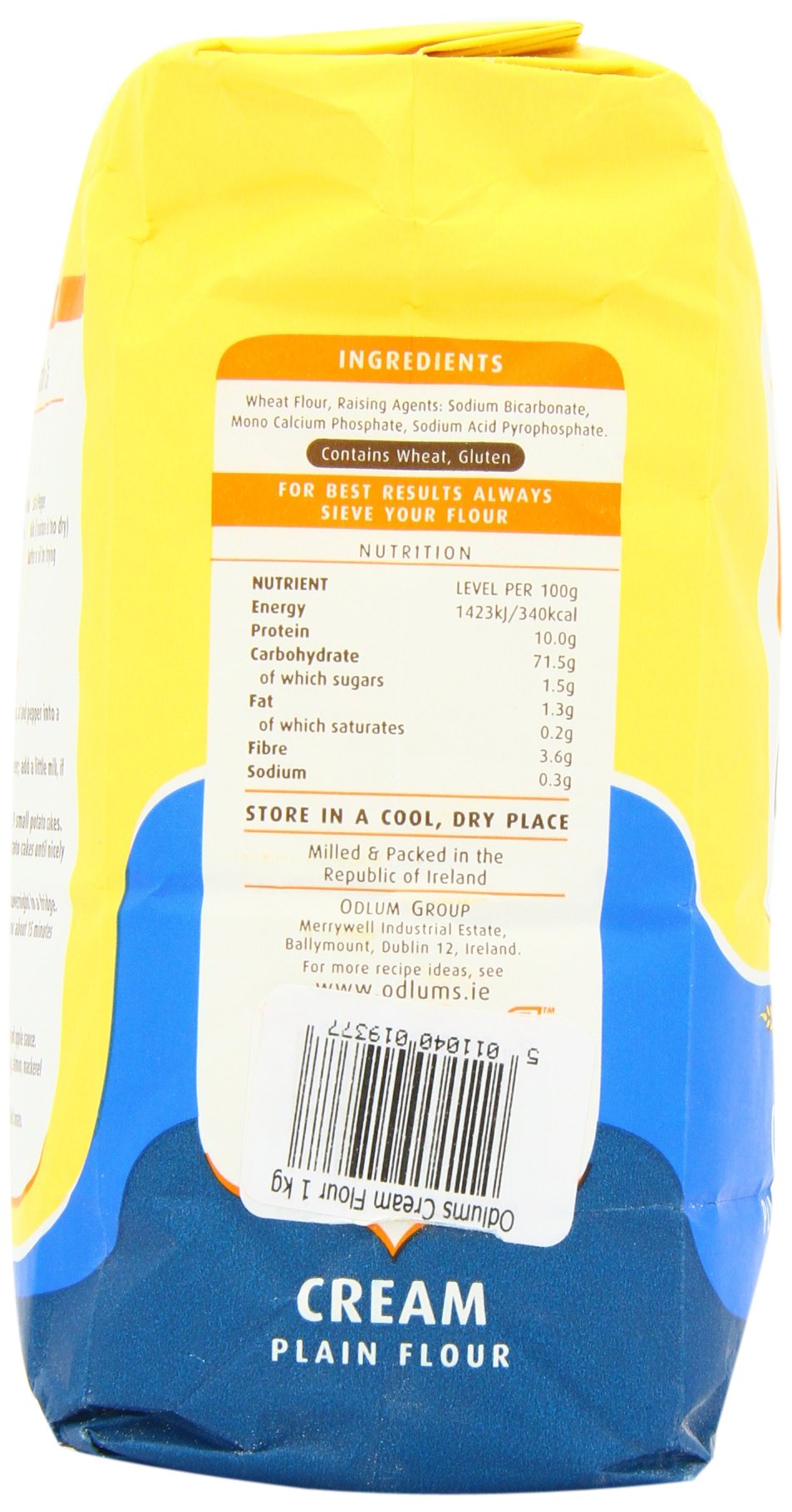 Odlums Irish Plain Cream Flour 1 Kg (Pack of 5) - Premium Baking Flour for Bread, Cakes & Pastries - Ideal for Home Bakers & Professional Chefs