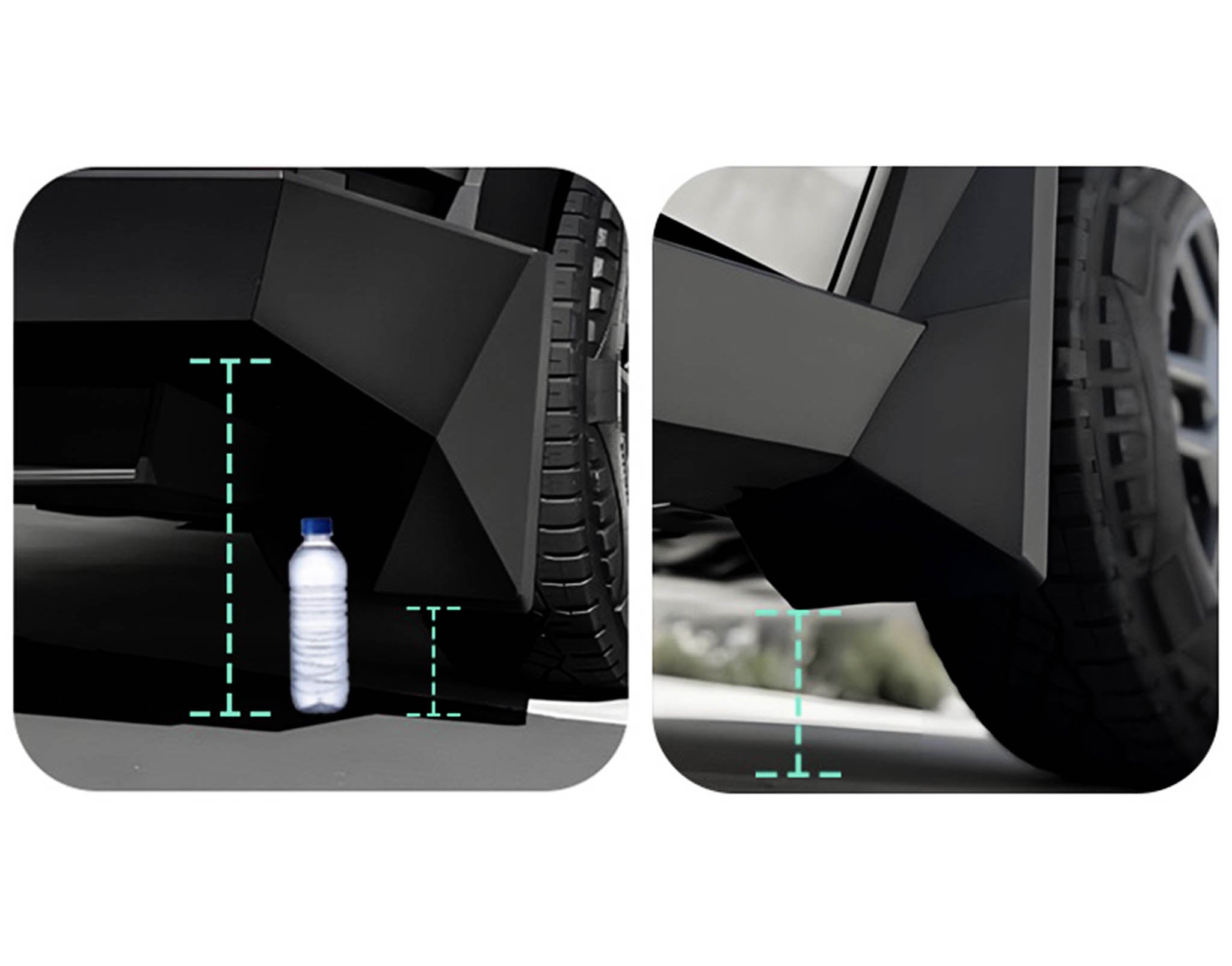 Premium Mud Flaps for Tesla Cybertruck - Heavy Duty Splash Guards with Push-On Pins - Perfect for Off-Roading & All-Weather Protection