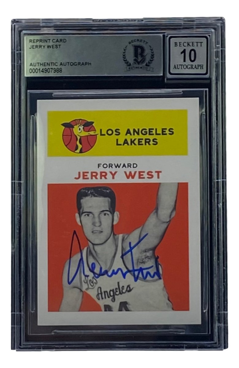 Jerry West Autographed LA Lakers 1961 Fleer Rookie Card #43 BAS Grade 10 - Perfect for NBA Memorabilia Collectors & Basketball Fans Display