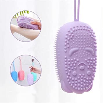 SIDDHI VINAYAK Silicone Bubble Bath Brush - Ultra Soft Exfoliating Body Scrubber for Shower, Spa & Massage - Unisex Skin Care Brush for Healthy Glowing Skin (Multicolor, Pack of 1) - Perfect for Relaxing Bath Time & Dry Brushing Therapy