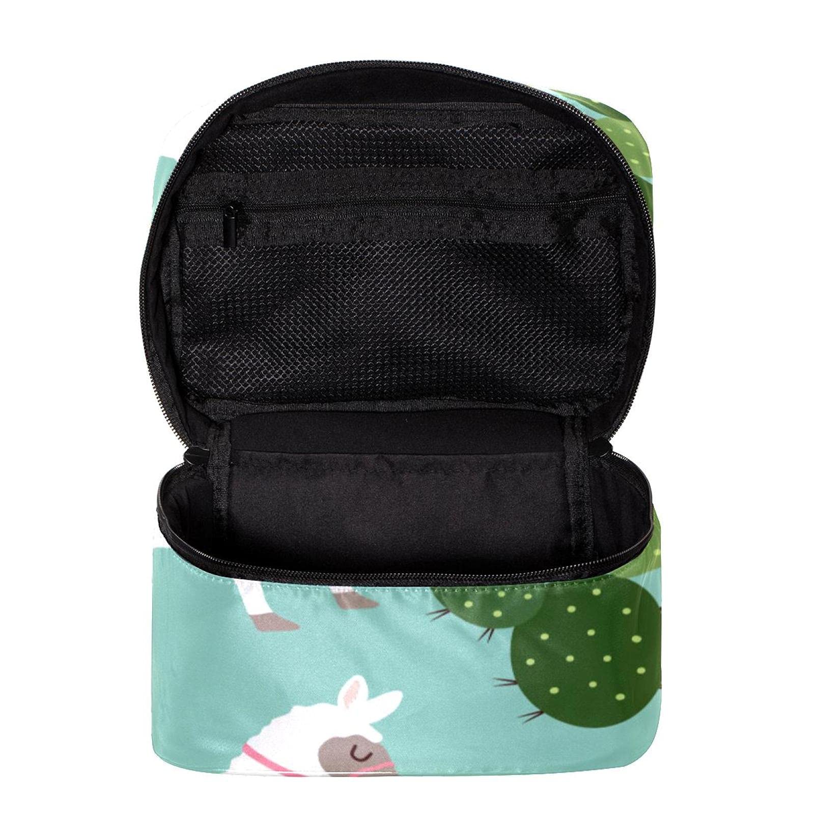Tribal Llama Cactus Floral Pattern Large Travel Makeup Bag - Waterproof Cosmetic Organizer with Zipper for Women & Girls - Perfect for Vacation, Gym, Beach & Daily Essentials Storage