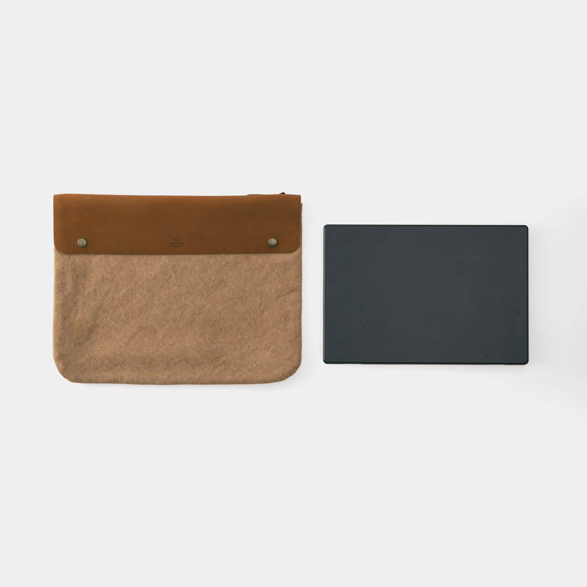 TRAVELER'S COMPANY Traveler's Factory Canvas Pouch - Large Size Beige | Durable Travel Organizer for Passport, Wallet & Accessories | Perfect for Business Trips & Vacations