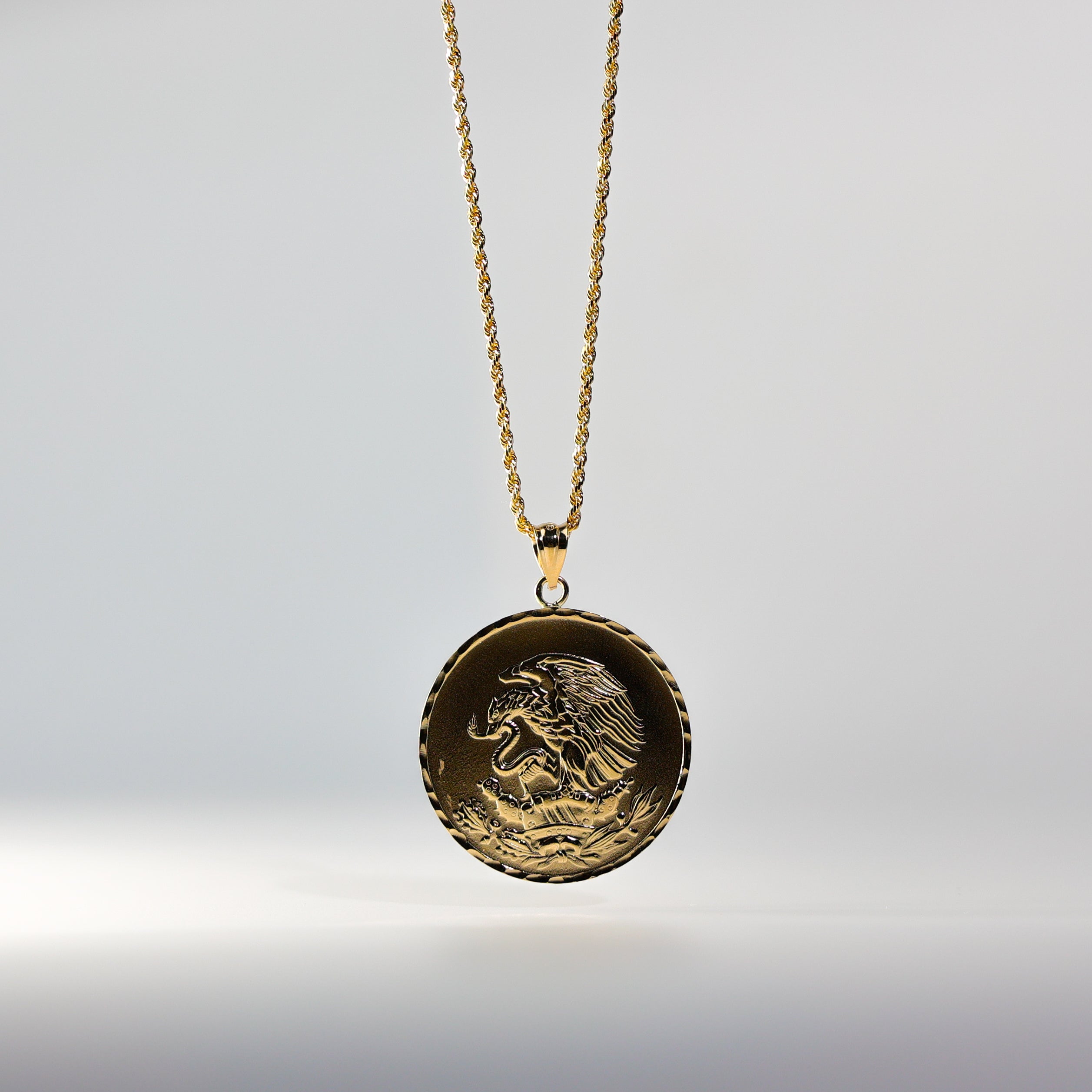 Authentic Gold Mexican Eagle Pendant Necklace PT 1607 - Perfect for Gifts, Jewelry Collections & Cultural Fashion Statements