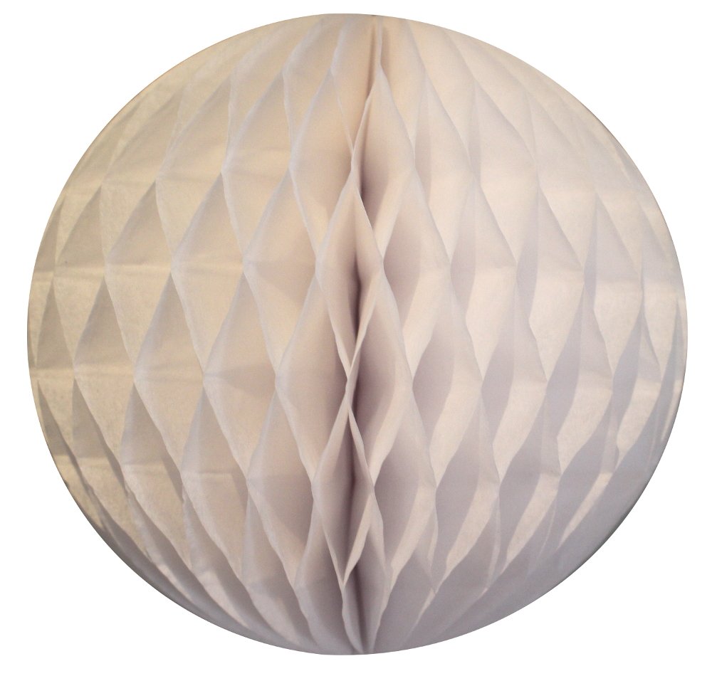 3-Pack 5 Inch White Honeycomb Tissue Paper Balls for Party Decorations, Wedding Centerpieces & Home Decor