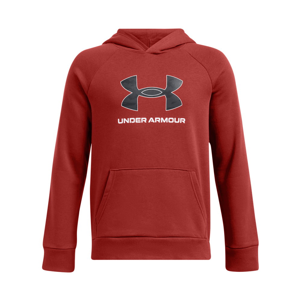 Under Armour Boys' Fleece Hoodie with Big Logo Print - Warm & Comfortable Pullover for Kids' Outdoor Activities & Sports
