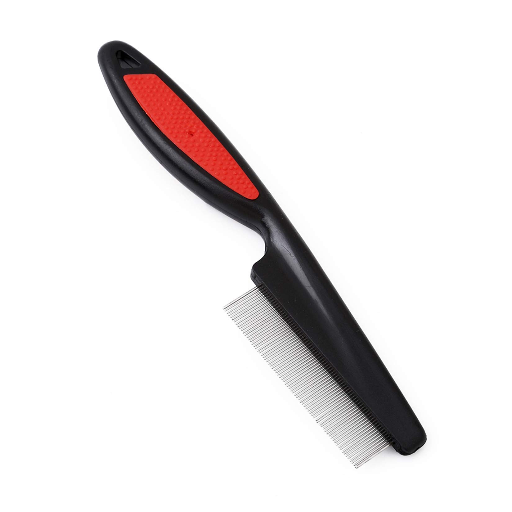 Pet Flea Comb - Dense Tooth Grooming Tool for Dogs & Cats - Red