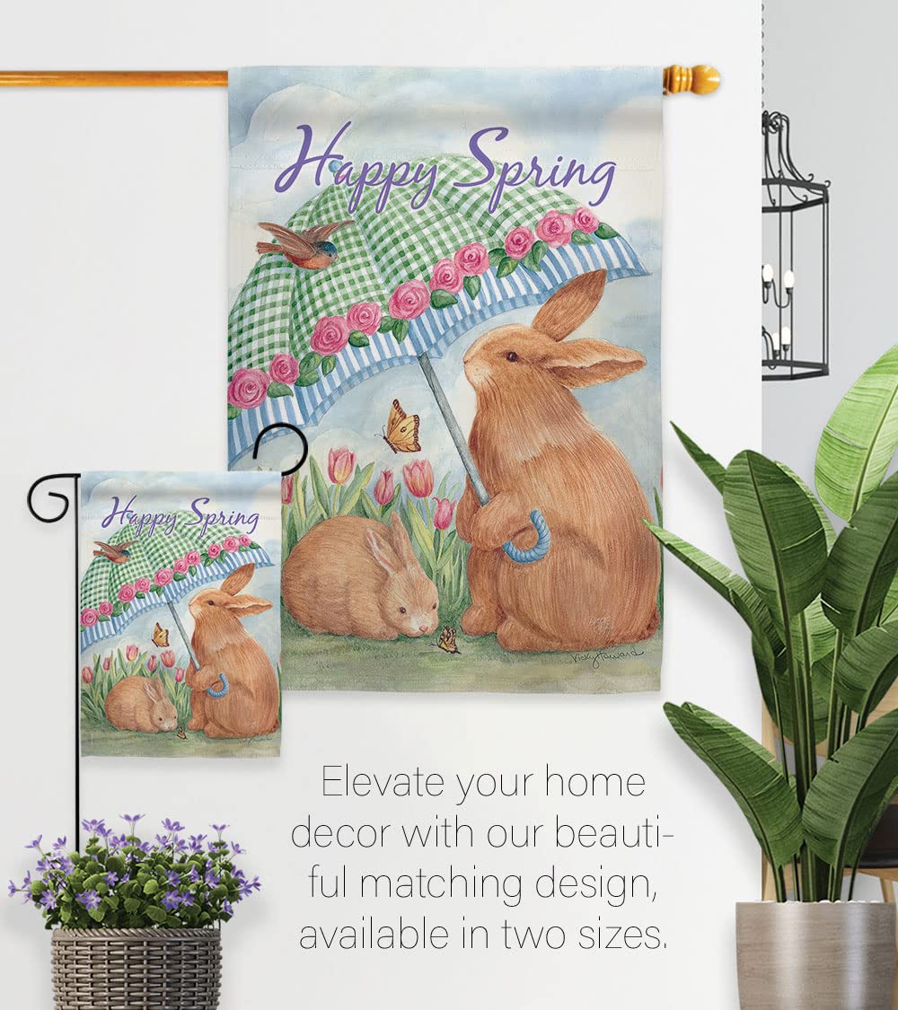 Breeze Decor Easter Bunny Egg Flag Set - Double-Sided Large Spring Holiday Decoration for Garden, Yard & Home - Made in USA | Perfect for Easter Celebrations, Spring Parties & Christian Holiday Decor