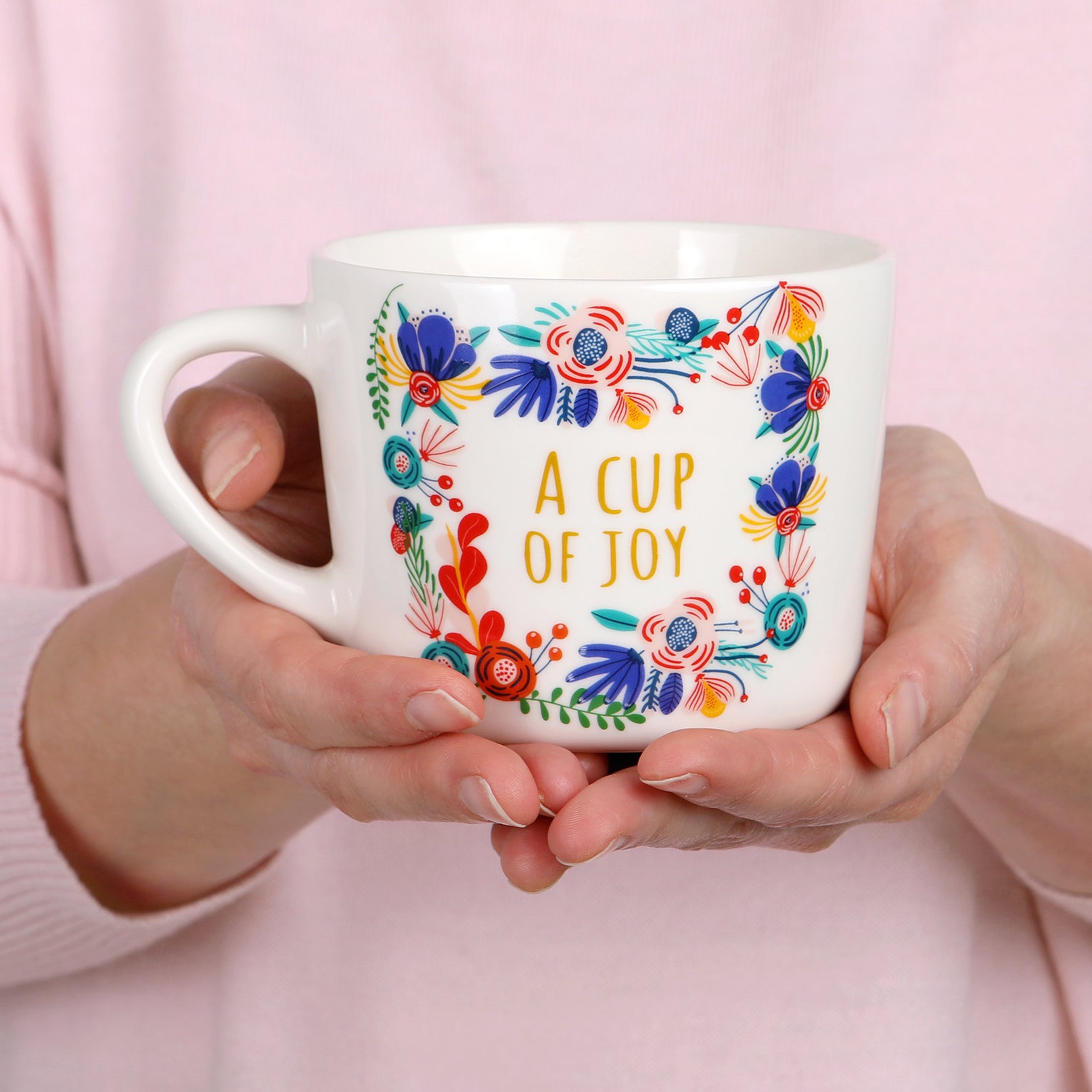 Premium 'A Cup Of Joy' Printed Ceramic Mug 400ml - Perfect for Coffee, Tea & Office Gifts