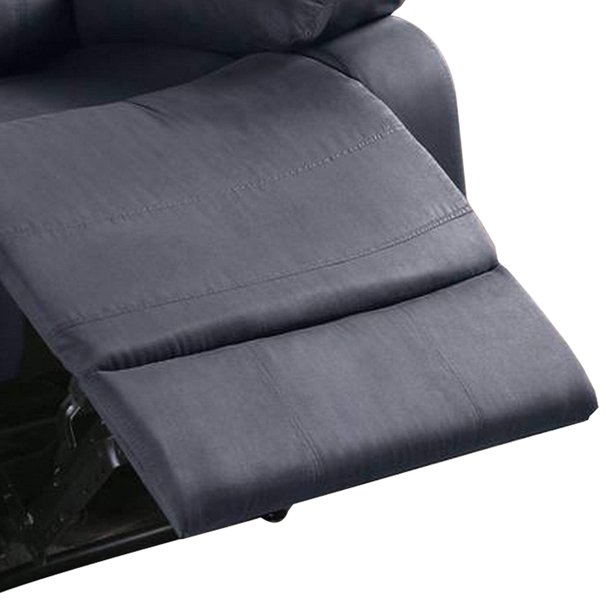 Benjara Gray Fabric Upholstered Recliner Chair with Tufted Back - Comfortable Living Room Seating for Relaxation & Home Theater
