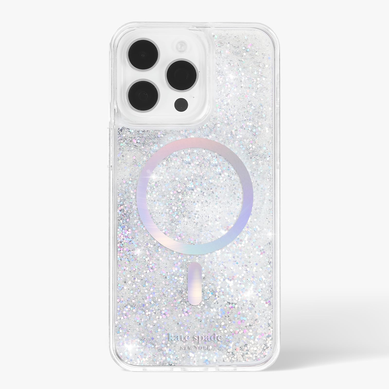 Kate Spade New York Liquid Glitter Iridescent iPhone 15 Pro Max Case | MagSafe Compatible | Stylish Protective Phone Cover for Women | Perfect for Work, Travel & Everyday Use