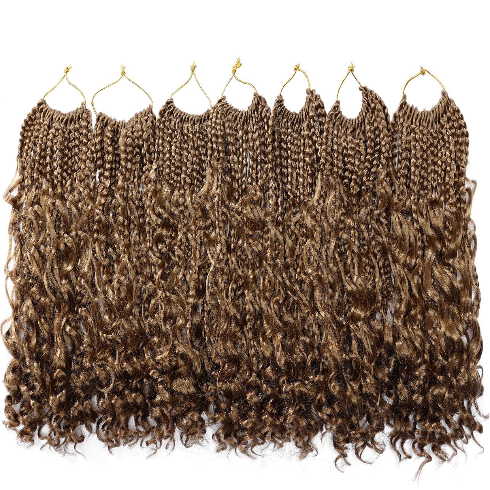 18 Inch Ayana Goddess Box Braids Crochet Hair - Bohomian Synthetic Crochet Braids with Curly Ends for Women (Pack of 7, #27) | Perfect for Protective Styling, Everyday Wear & Special Occasions