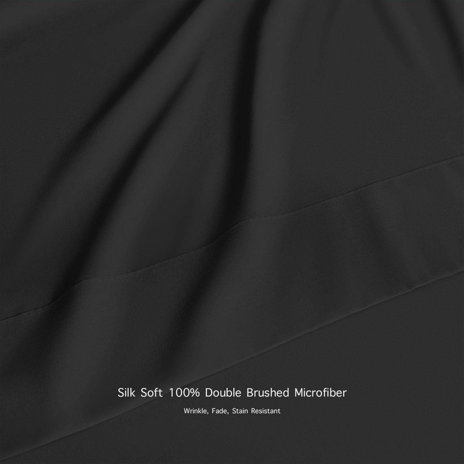 BASIC CHOICE Twin Size Sheet Set - Breathable Cooling Hotel Luxury Bed Sheets - Ultra Soft Deep Pocket Fitted Sheets - 3 Piece Wrinkle Free Bedding Set in Black - Perfect for Guest Rooms, Dorms & Cozy Bedrooms