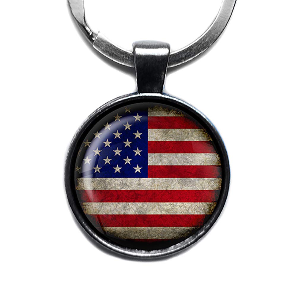 USA Flag Silver Keychain - Patriotic American Flag Keyring for Keys, Gifts & Travel Accessories | Perfect for Everyday Use, Gifts & Souvenirs