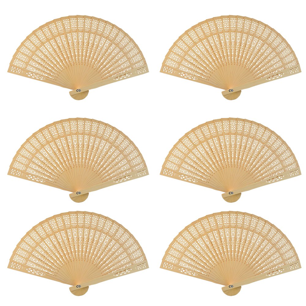 Premium Sandalwood Hand Fans (24-Piece Set) - Elegant Wedding Favors for Guests, Bridal Shower Gifts, and Asian-Themed Events