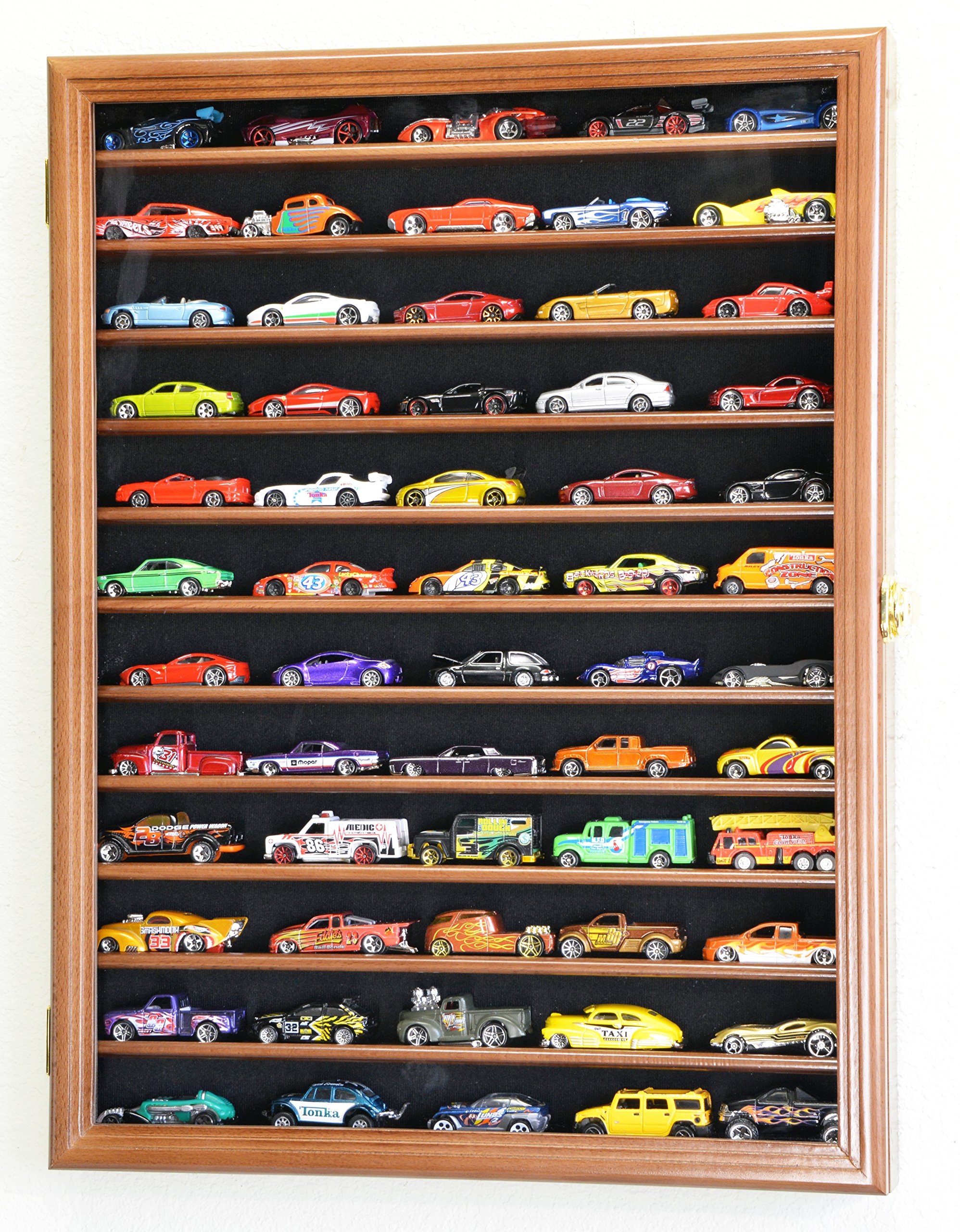 Hot Wheels Matchbox 1/64 Scale Diecast Car Display Case with UV Protection - Wall Mounted Cabinet & Rack for Collectors - Perfect for Home, Office, or Store Showcase