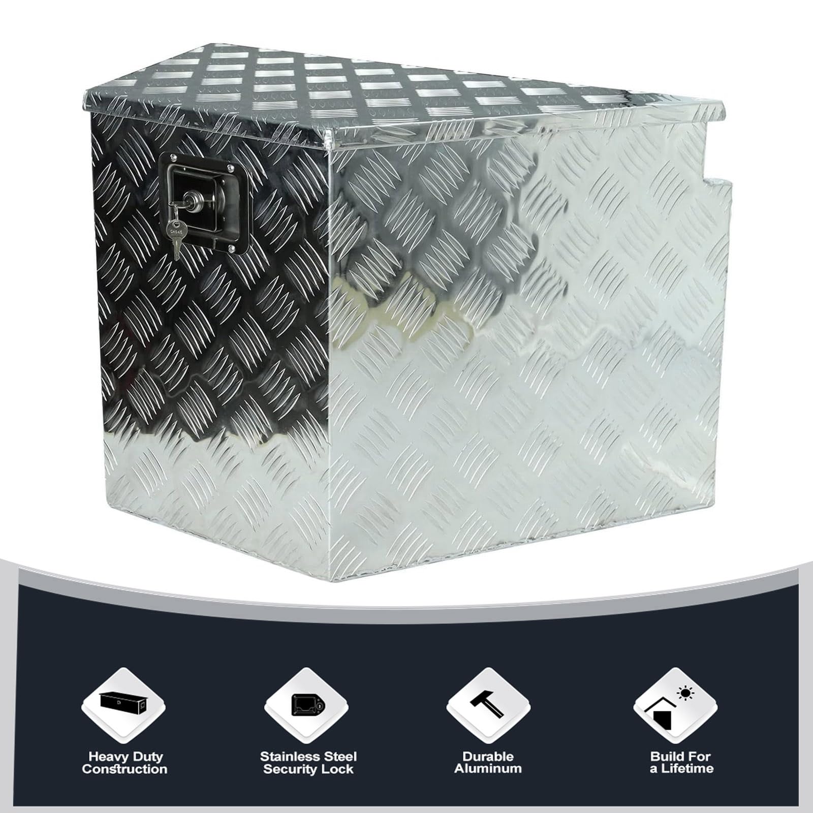 Heavy Duty Aluminum Trailer Tongue Box with Lock & Keys - 29