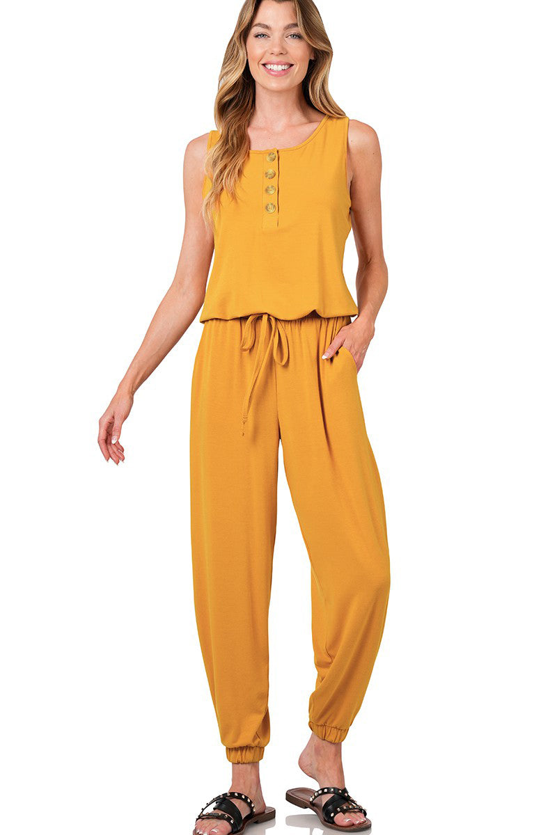 Women's Jogger Jumpsuit with Pockets - Comfortable Casual Romper for Lounge Wear, Running Errands & Travel Outfits
