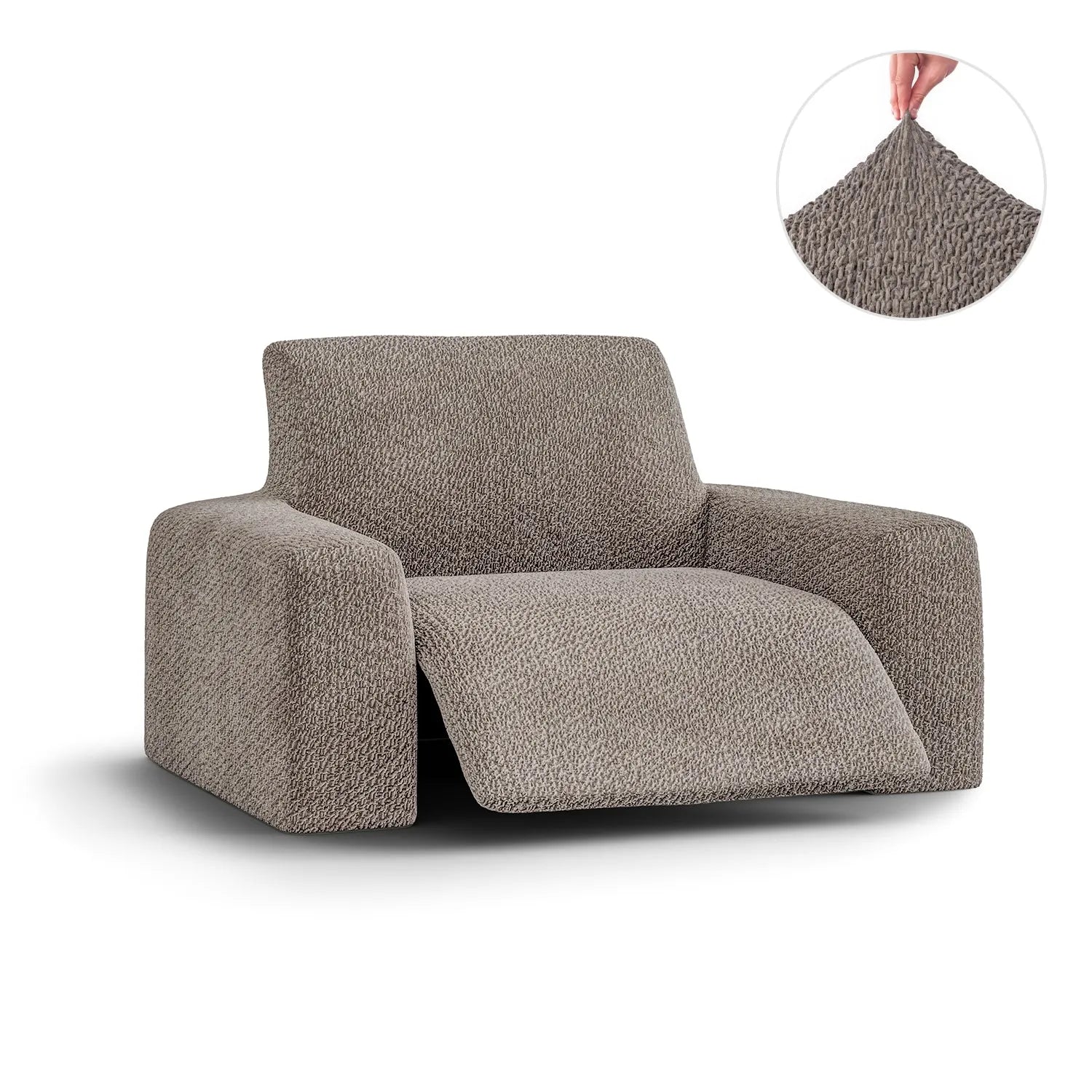 Velvet Reclining Armchair Slipcover - Soft Stretch Fabric Cover for Living Room, Bedroom, or Office - Easy to Install & Machine Washable
