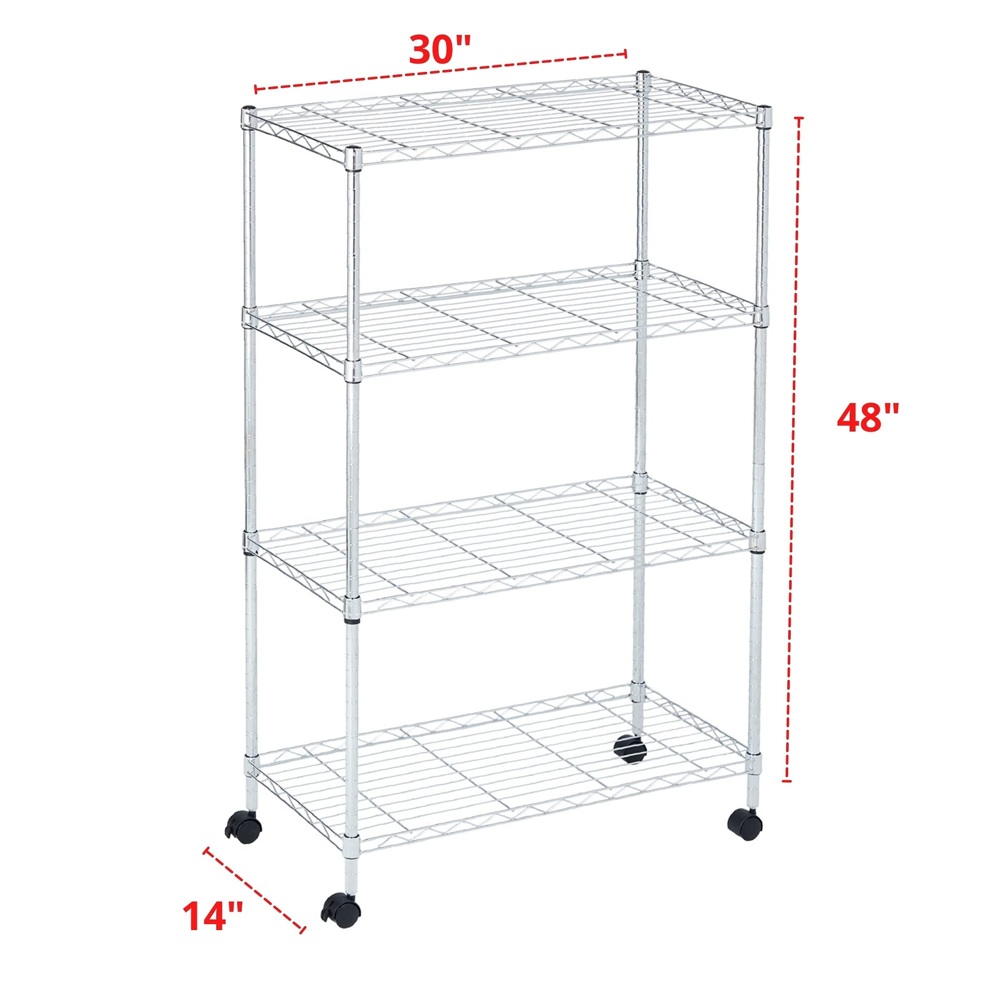 Heavy Duty 4 Tier Wire Shelving Unit - 14