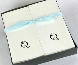 Personalized Black Curlz Initial Q Disposable Linen Guest Hand Towels - 36ct Gift Box - Perfect for Weddings, Parties & Luxury Bathroom Decor