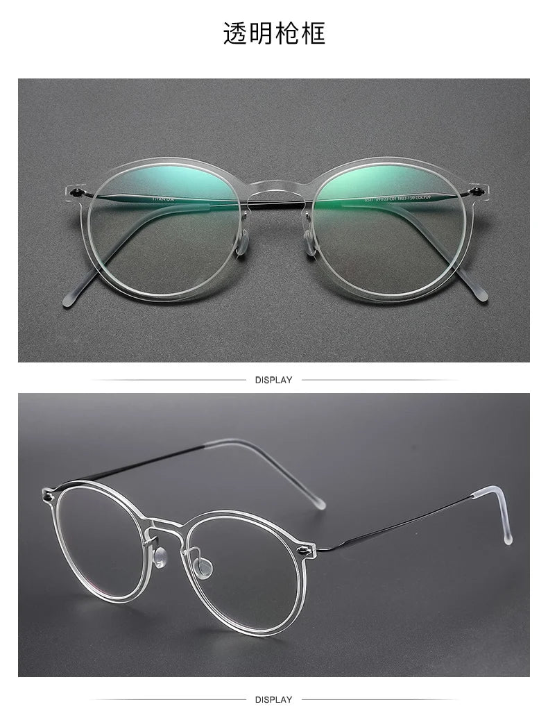Unisex Full Rim Round Screwless Titanium Acetate Eyeglasses 6541 - Lightweight Durable Glasses for Work, Reading & Fashion | Aimee Eyewear