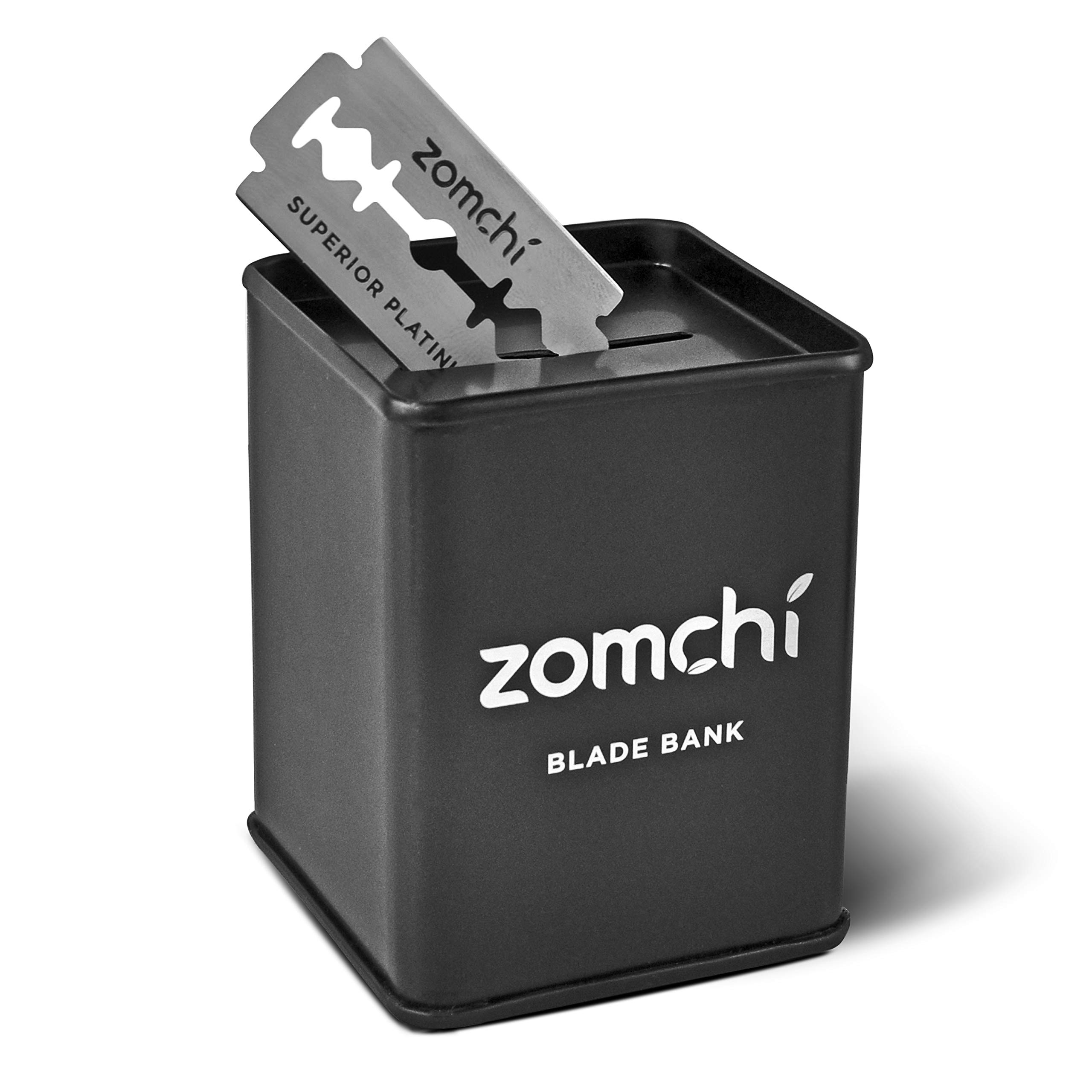 ZOMCHI Safety Razor Blade Bank - Secure Storage & Disposal Case for Double Edge Razor Blades (Black) | Perfect for Home, Salon, and Travel Use