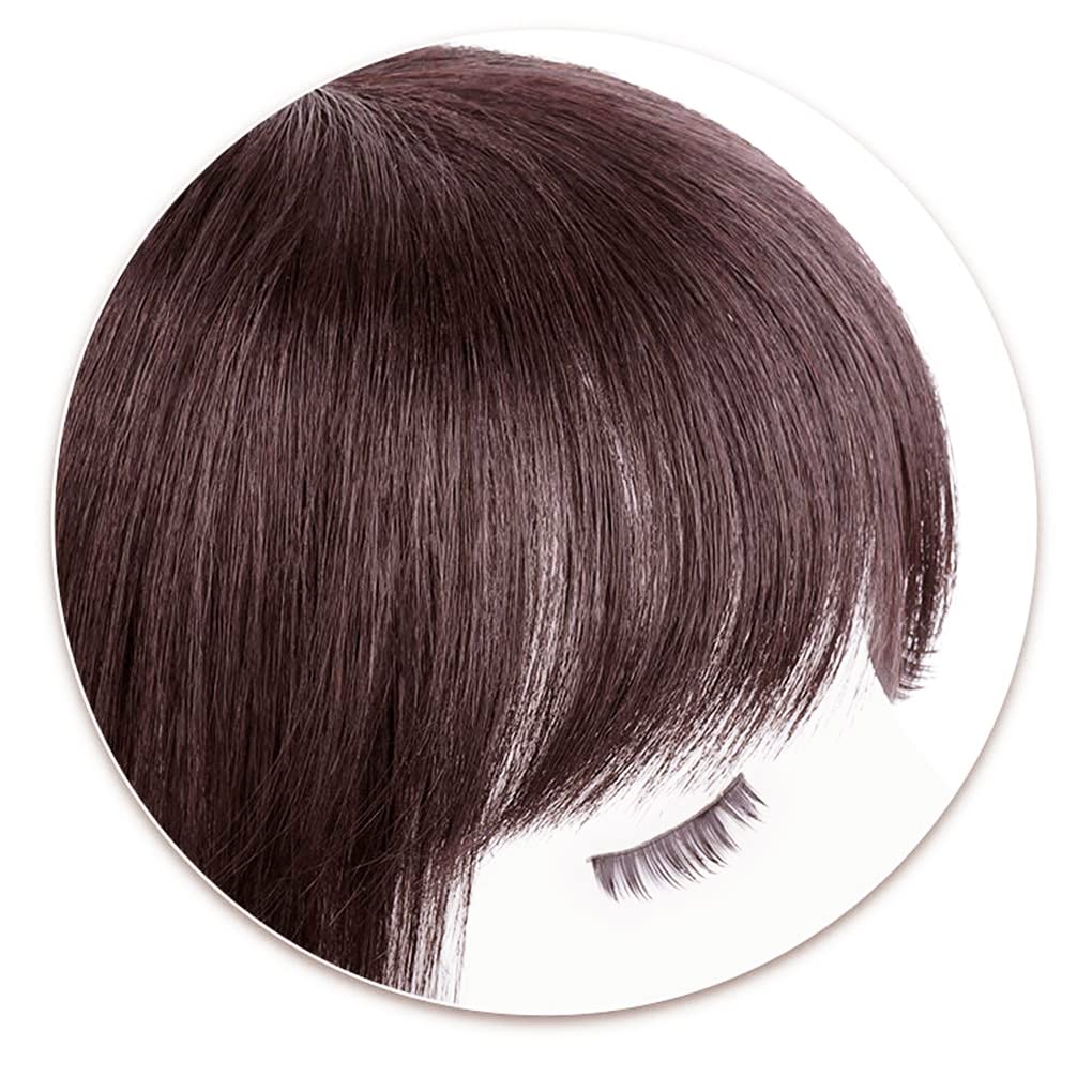 Eree 10x11cm Human Hair Topper with Fringe - Silk Base Crown Hairpiece for Women | Clip-in Hair Extensions & Wiglet for Thinning Hair | 12