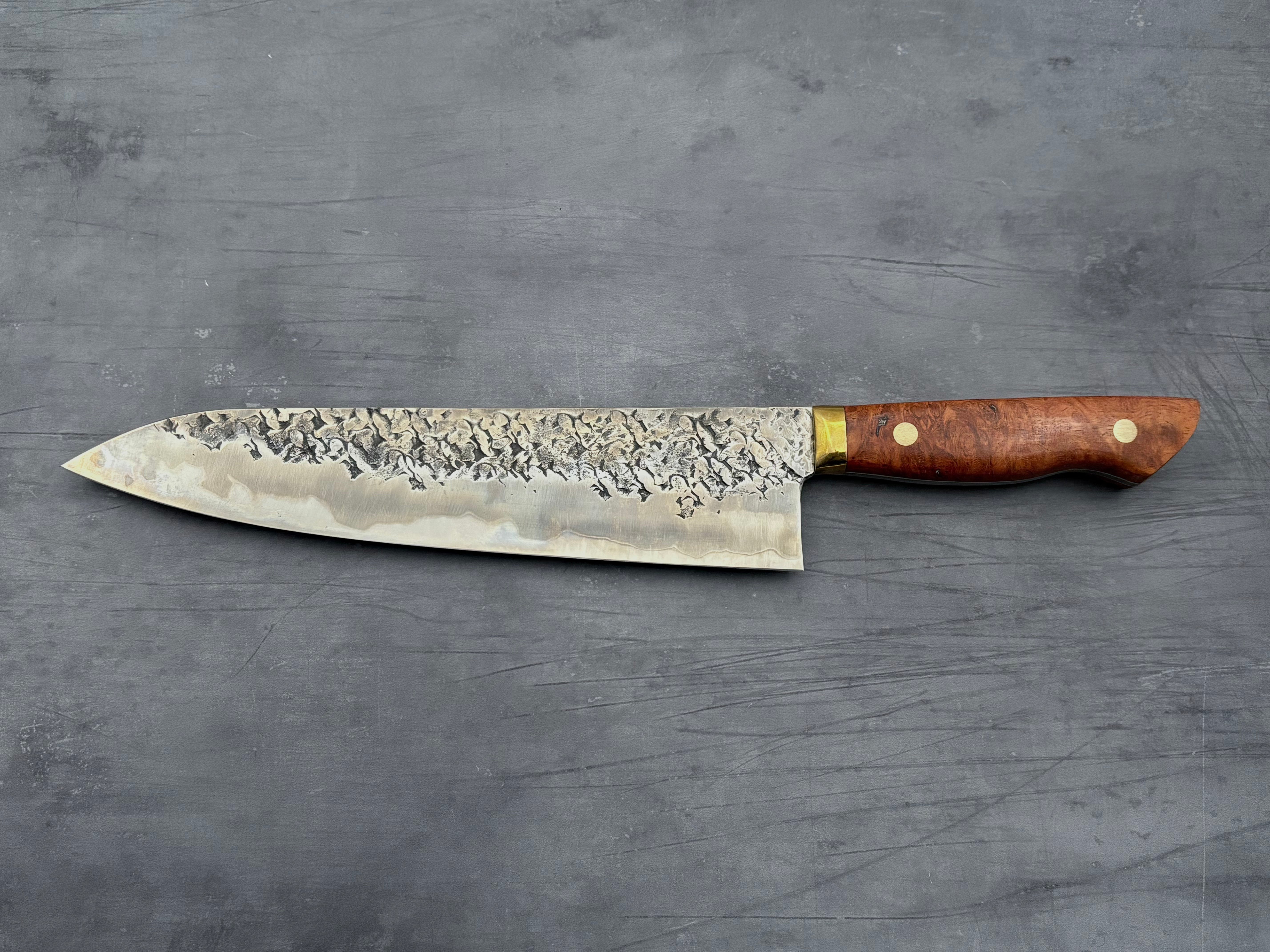 Premium Japanese Gyuto Knife 240mm - Kisuke Manaka Nakamura White #2 Steel - Perfect for Sushi, Meat Slicing & Professional Kitchen Use