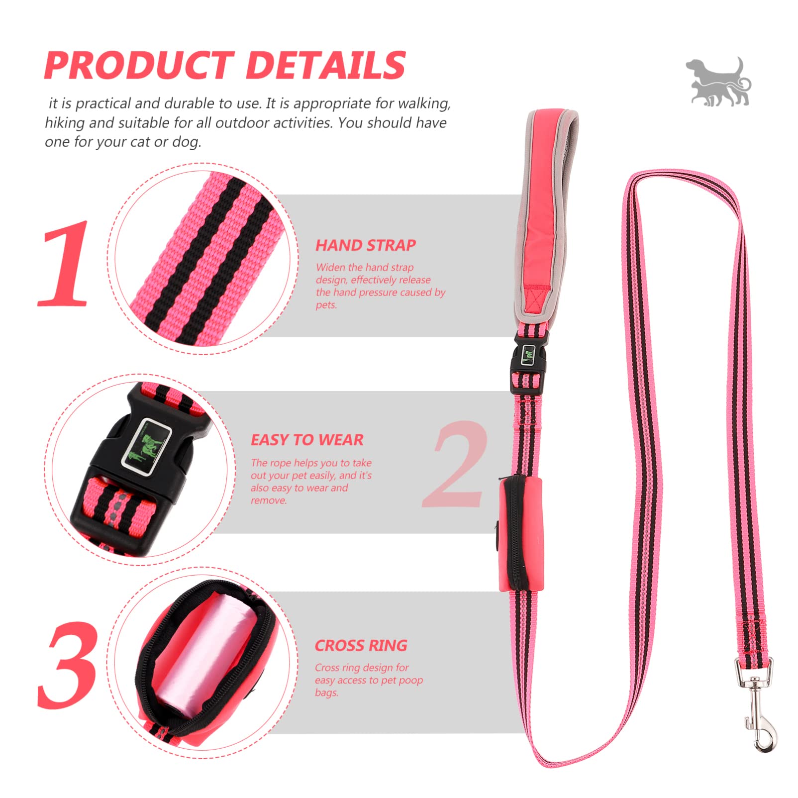 Durable Dog Training Leash - Heavy Duty Pet Leash for Puppy Pulling, Walking & Safety | Adjustable Reflective Dog Lead for Outdoor Activities, Hiking & Obedience Training