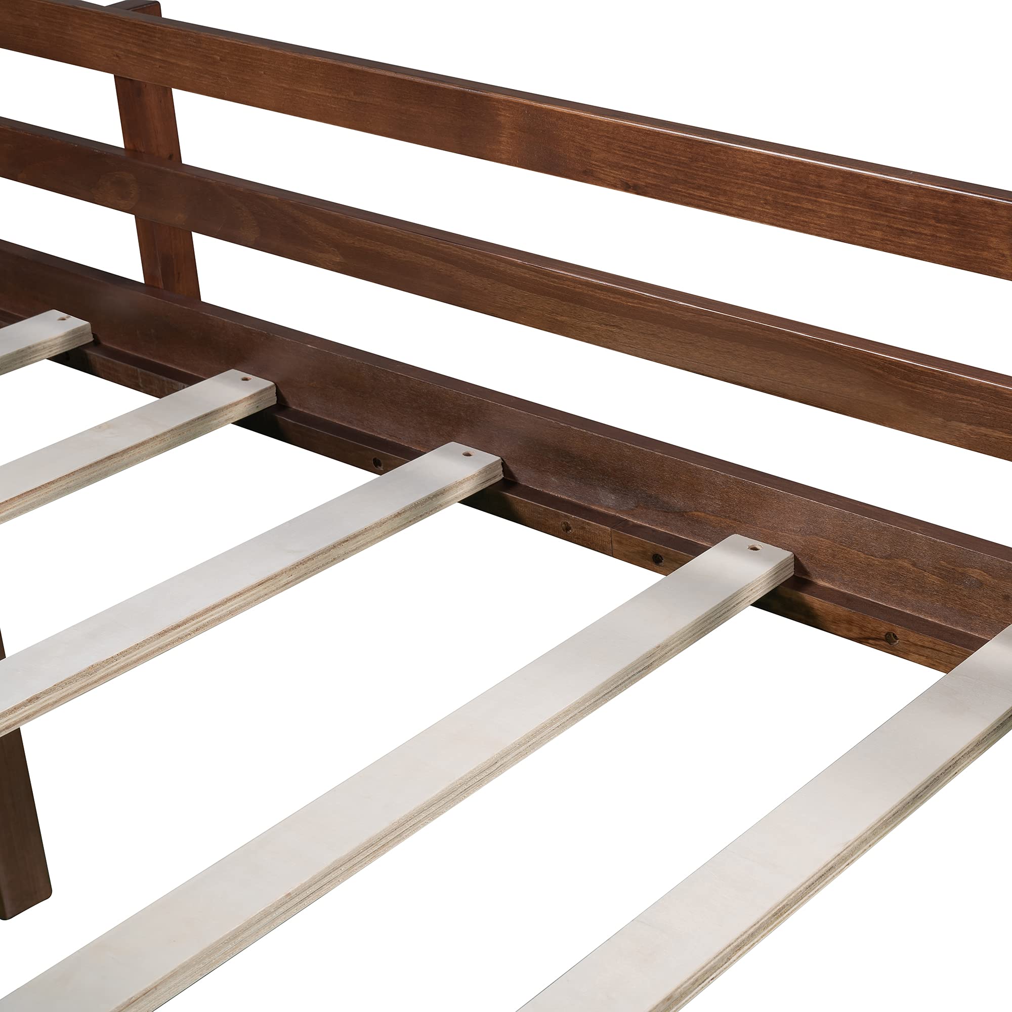 Twin Size Loft Bed with Slide - Wooden Low Loft Bed Frame with Chalkboard & Storage Space Under Bed for Kids - Perfect for Small Bedrooms, Playrooms & Dorm Rooms (Walnut, Twin)