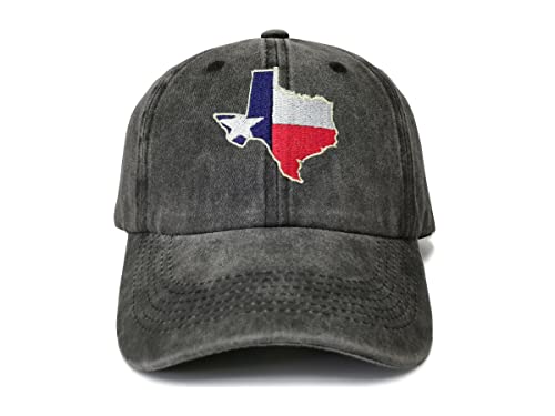 Texas Map Flag (Washed Black)